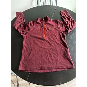 Mountain Hardwear 1/4 Zip Fleece Pullover Burgundy Mens Sz L